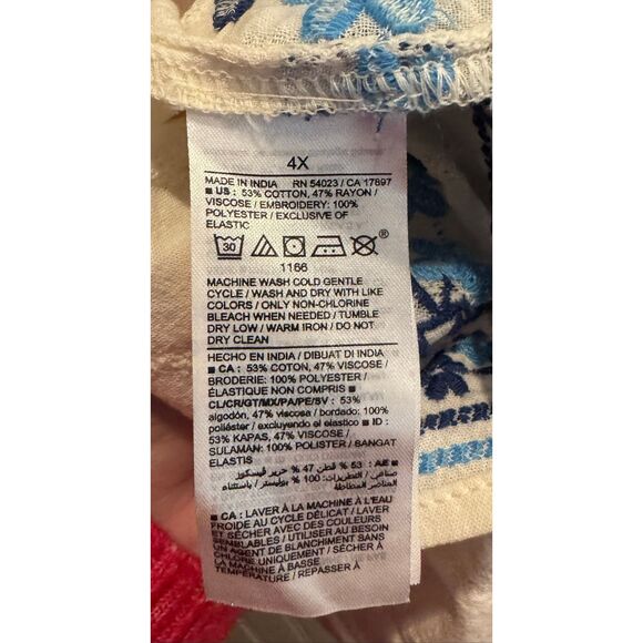 Old Navy Embroidered Flutter-Sleeve Square-Neck Top Sz 4x - Picture 6 of 7